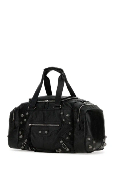 Balenciaga Leather Travel Bag Le Cagole In Black
