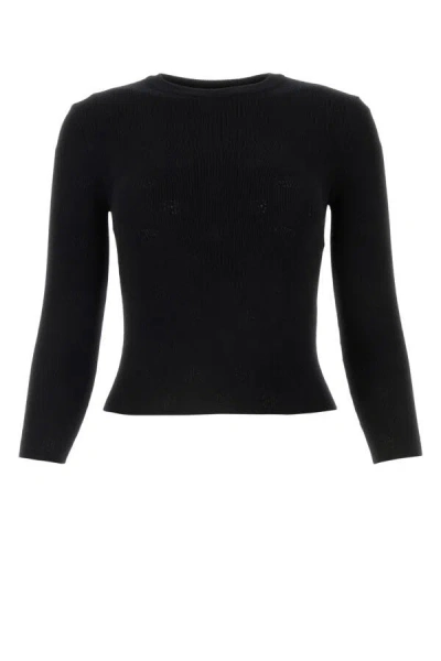 Balenciaga Wool Blend Crew Neck Sweater In Black