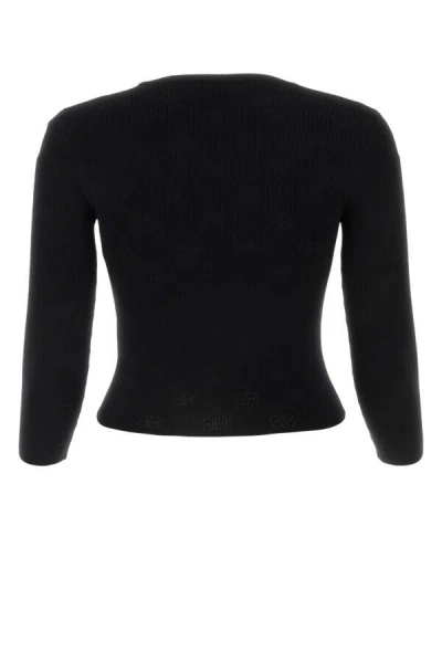 Balenciaga Wool Blend Crew Neck Sweater In Black