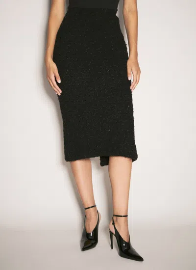 Balenciaga Women Boucle Midi Skirt In Black