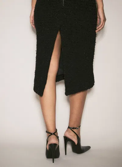 Balenciaga Women Boucle Midi Skirt In Black