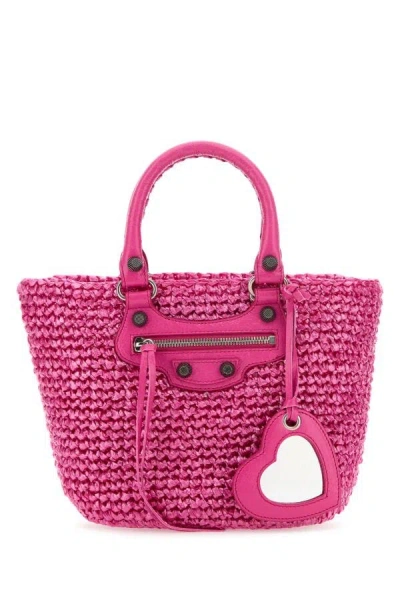 Balenciaga Le Cagole Panier Tote Bag Fuchsia In Pink