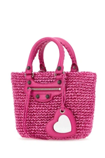 Balenciaga Le Cagole Panier Tote Bag Fuchsia In Pink