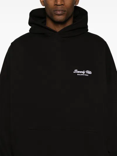 Balenciaga Beverly Hills Logo Hooded Sweatshirt In Multicolor