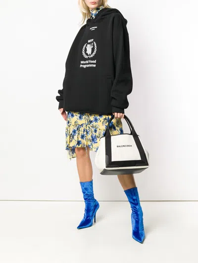 Balenciaga Women's Navy Cabas Small Canvas Tote Bag In Multicolor