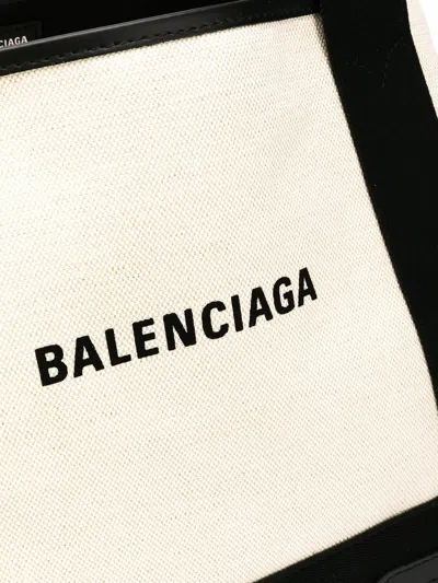 Balenciaga Women's Navy Cabas Small Canvas Tote Bag In Multicolor