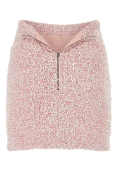 Balenciaga Pink Cotton Blend Tweed Mini Skirt In Pink