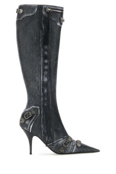 Balenciaga Printed Nappa Leather Cagole Boots With 9 Cm Heel Height In Multicolor