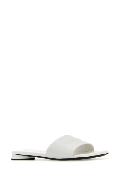 Balenciaga 10mm Dutyfree Shiny Leather Sandals In White