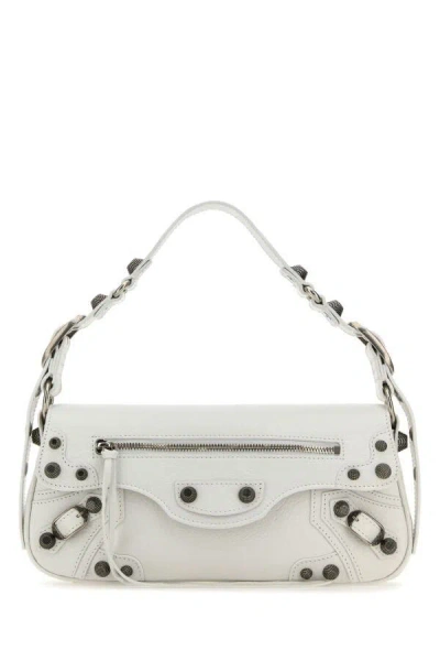 Balenciaga Extra Small Le Cagole Lambskin Leather Shoulder Bag In White