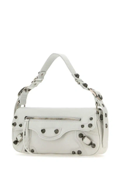 Balenciaga Extra Small Le Cagole Lambskin Leather Shoulder Bag In White