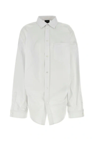 Balenciaga Poplin Oversize Shirt In White