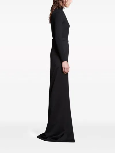 Balenciaga Women Wool Midi Skirt In Multicolor
