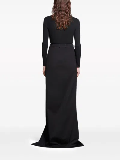 Balenciaga Women Wool Midi Skirt In Multicolor