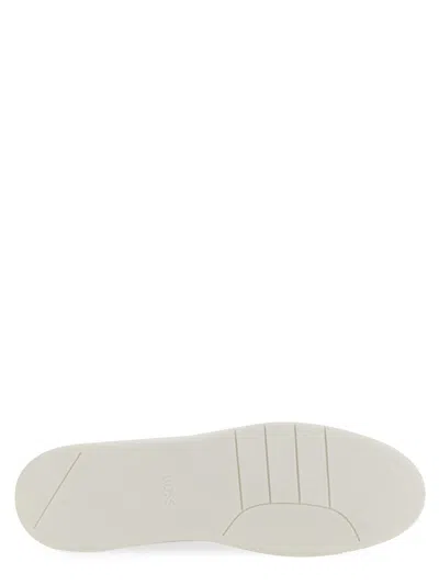 Hugo Boss Gary Tenn Mens Leather Low-top Trainers With Branded Lace Loop Nos In White