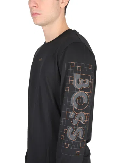 Hugo Boss Boss Men T-shirt With Logo In Black
