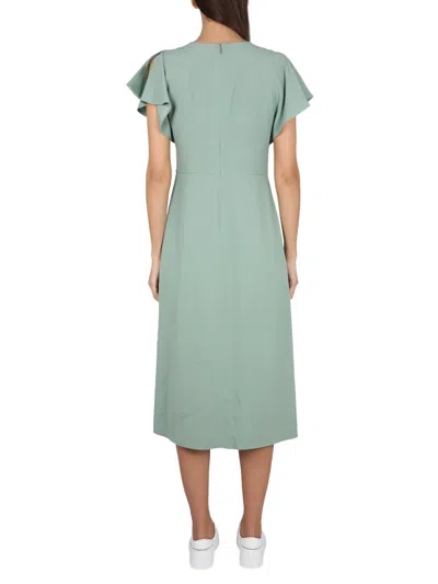 Shop Hugo Boss Boss Women V-neck Dress In Green