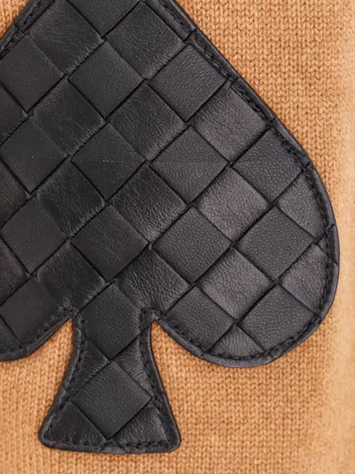 Bottega Veneta V-neckline Stretch Cashmere Blend Cardigan In Brown