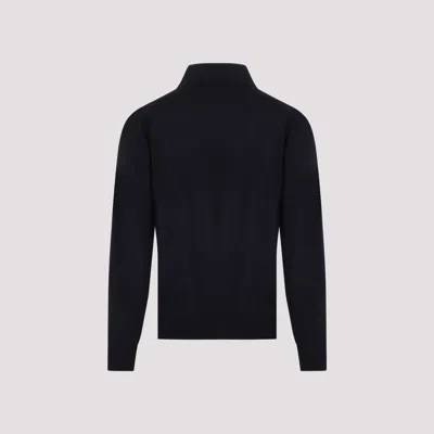 Shop Bottega Veneta Men  Long Sleeves Polo In Blue