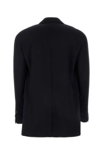 BOTTEGA VENETA BOTTEGA VENETA MEN MIDNIGHT BLUE WOOL BLAZER 