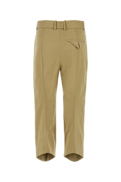 Bottega Veneta Cotton Twill Straight Pants In Brown