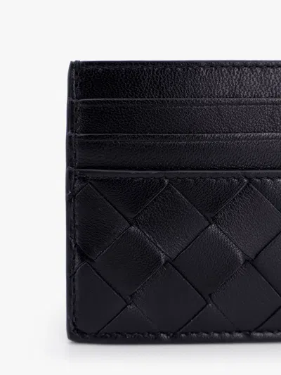 Bottega Veneta Black Card-holder With Intreccio Motif In Leather Woman In Black
