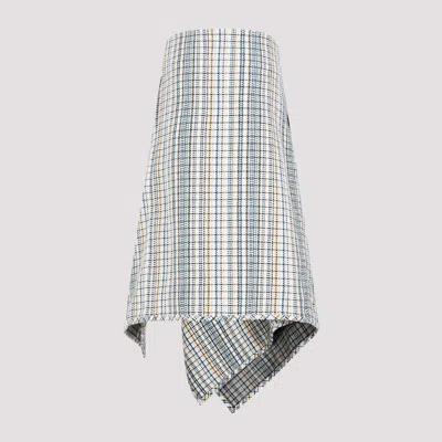 Bottega Veneta Women's Cotton Check Skirt | Size 40 | 782386v3g70 In Multicolor