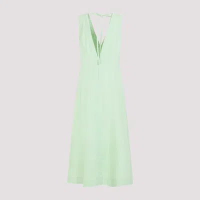 Bottega Veneta V-neck A-line Midi Dress In Green