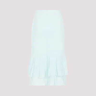 Bottega Veneta Cotton Midi Skirt For Women – Ss24 Collection In Blue