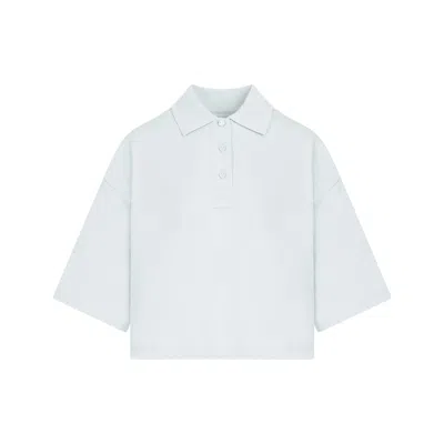 Bottega Veneta Cropped Short-sleeved Polo T-shirt In Blue