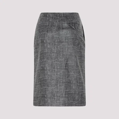 Bottega Veneta Stylish Black Printed Leather Midi Skirt For Women From Ss23 Collection In Black