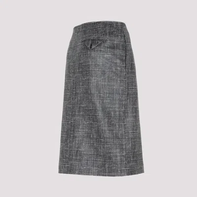 Bottega Veneta Stylish Black Printed Leather Midi Skirt For Women From Ss23 Collection In Black