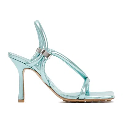 Bottega Veneta Light-blue Leather Stretch Heels In Silver