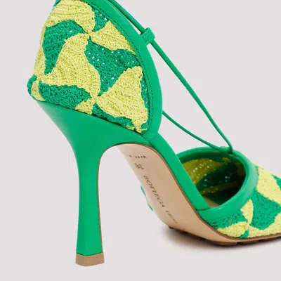 Bottega Veneta Phantom Crochet Stretch Lace-up Sandals In Green