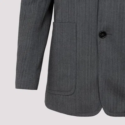 Bottega Veneta Chevron Pattern Jacket In Gray