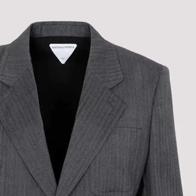 Bottega Veneta Chevron Pattern Jacket In Gray