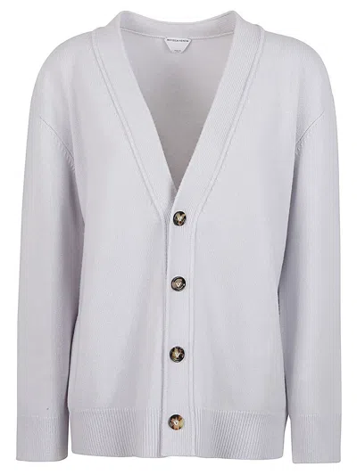 Bottega Veneta Classic Cashmere Cardigan With Intrec Patches In Multicolor