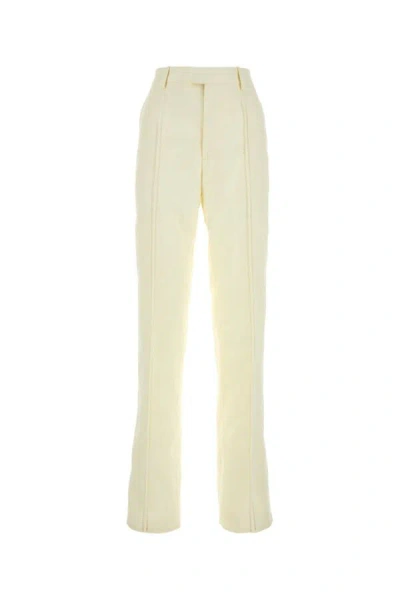 Bottega Veneta Linen Wide-leg Pants For Modern Women In Yellow