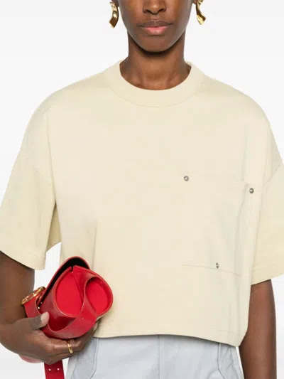 Bottega Veneta Short T-shirt With Round Neck In Multicolor