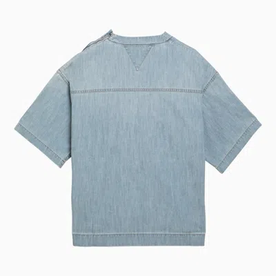 Bottega Veneta Blue Denim Cotton Blouse For Women | Designer Ss24 Collection In Blue
