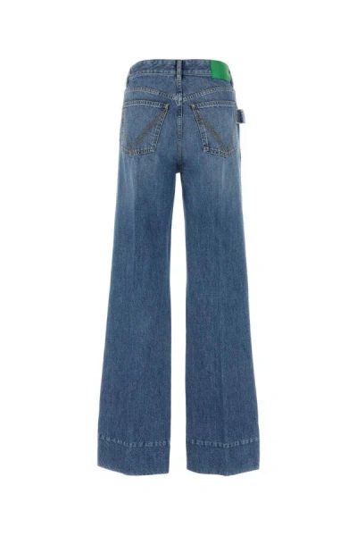 Bottega Veneta Jeans In Cotone Con Patch Posteriore In Pelle In Blue