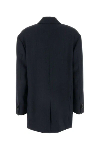 Bottega Veneta Subtle Stripe Double-breasted Wool Jacket In Blue