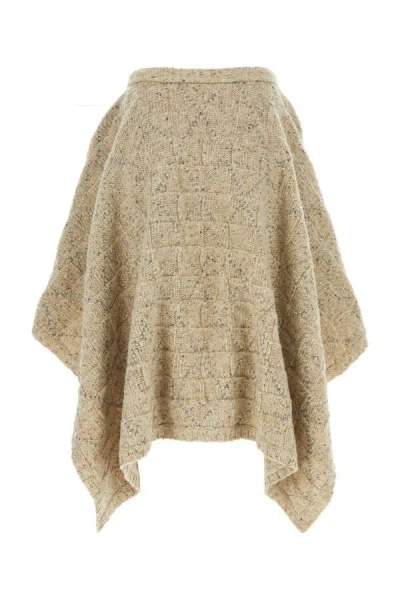 Bottega Veneta Wool Skirt With Asymmetric Hem And Textured Fabric In Brown