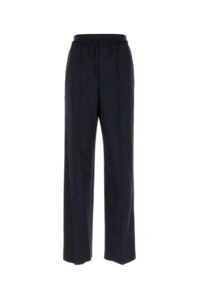 Bottega Veneta Cotton-blend Wide-leg Pants In Blue