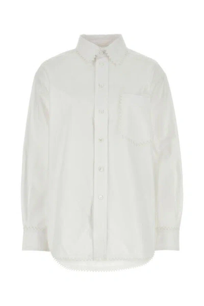 Bottega Veneta White Oxford Shirt In White