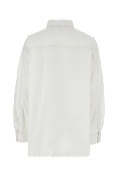 Bottega Veneta White Oxford Shirt In White