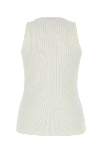 Bottega Veneta Stretch Rib Cotton Tank Top In White
