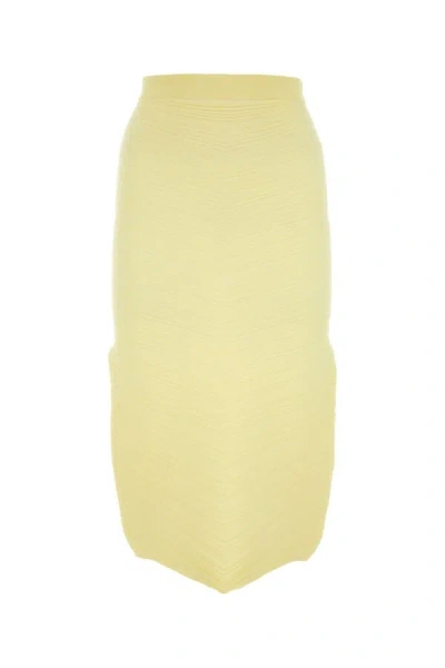 Bottega Veneta Yellow Stretch Cotton Blend Skirt In Yellow