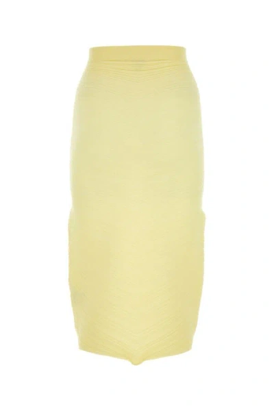 Bottega Veneta Yellow Stretch Cotton Blend Skirt In Yellow