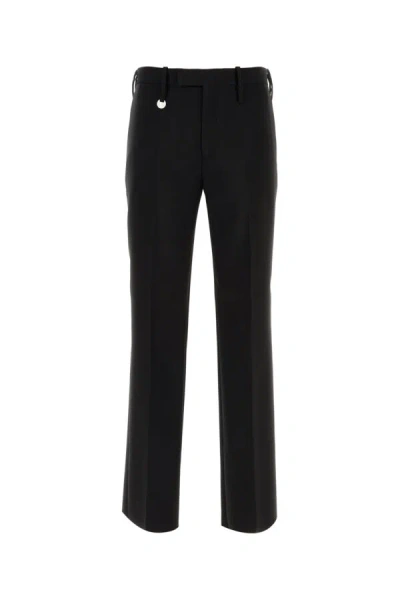 Burberry Suit Pants In Navy Blue Wool. Straight-leg Cut. Zippered Closure And Belt Clip. In Black